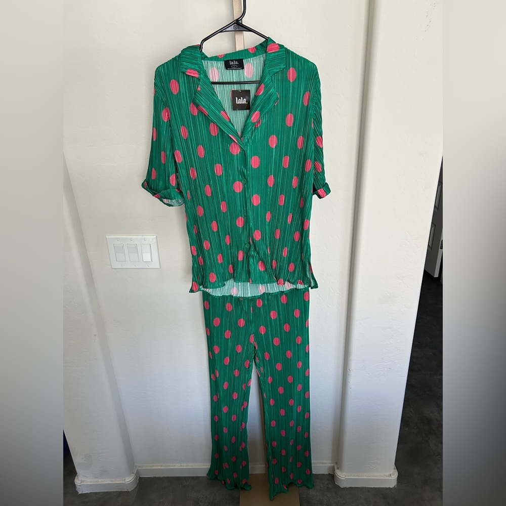 Dressed In LaLa Polka Dot Watermelon Play Suit Outfit NWT - Picture 5 of 8